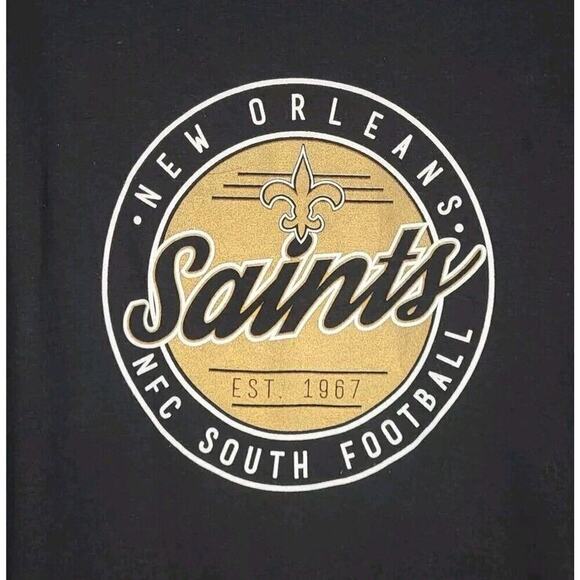 NFL New Orleans Saints Football Long Sleeve T-Shirt Women 2X Black Cotton NEW - Picture 3 of 9